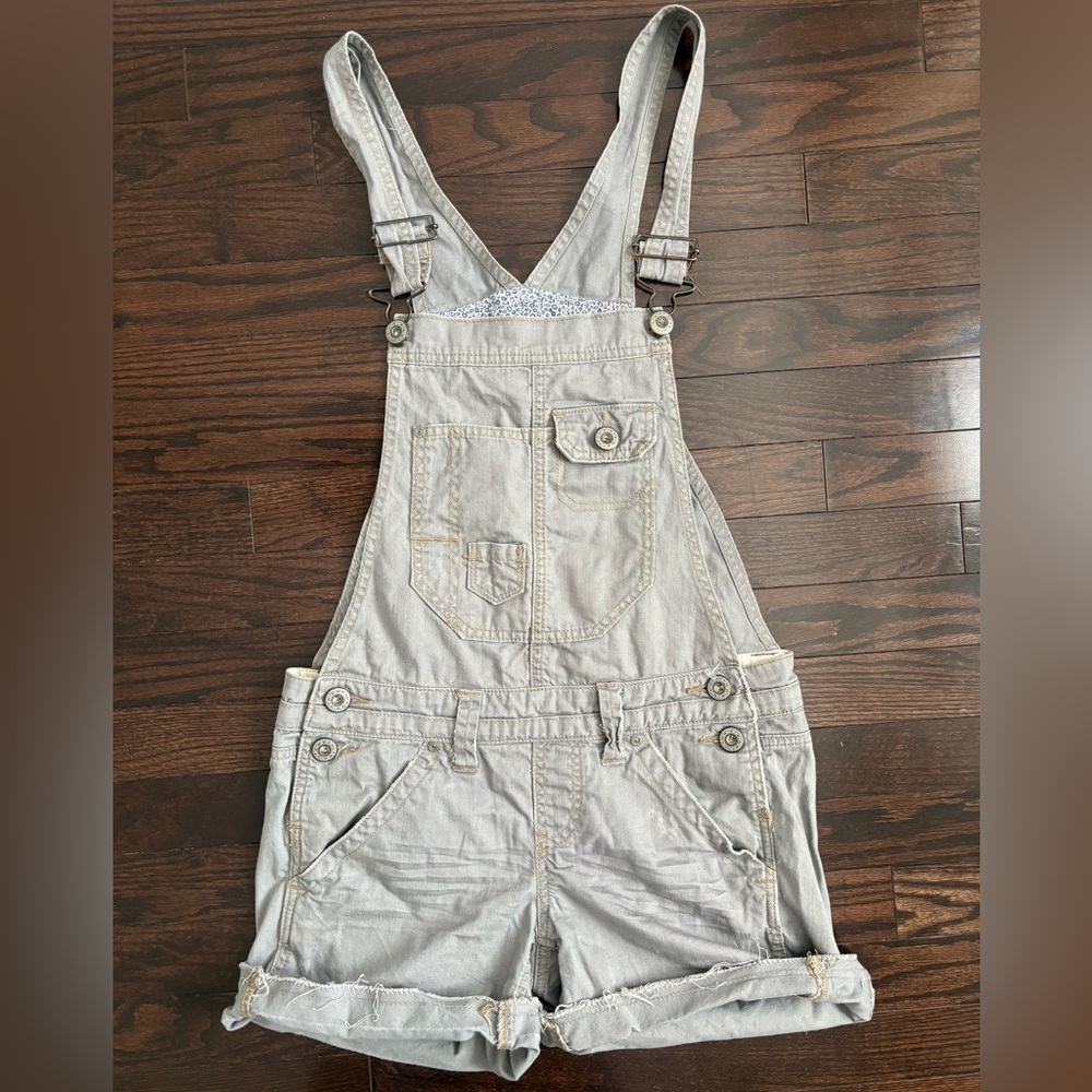 Vintage American Eagle Grey Denim Short Overalls